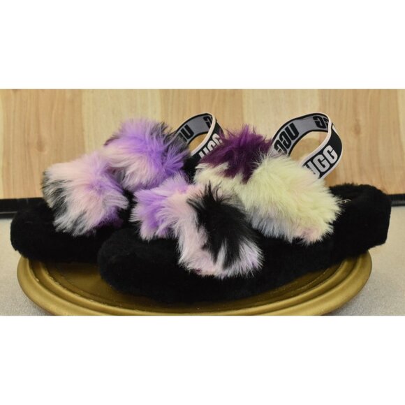 UGG Shoes - UGG Magnolia Fluff Yeah Women’s Shearling Slipper Size 10 Purple Tie Dye Sandals